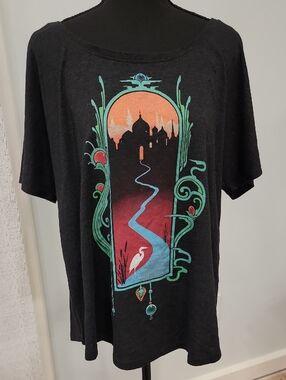Curbside Clothing Womens Dolman Sleeve Graphic Tee 2XL Charcoal Grey